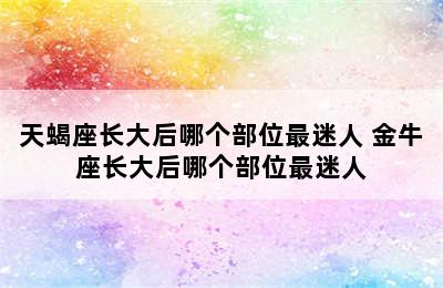 天蝎座长大后哪个部位最迷人 金牛座长大后哪个部位最迷人